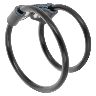 Anello Penile Doppio in Pelle e Gomma per Ritardare l’Eiaculazione